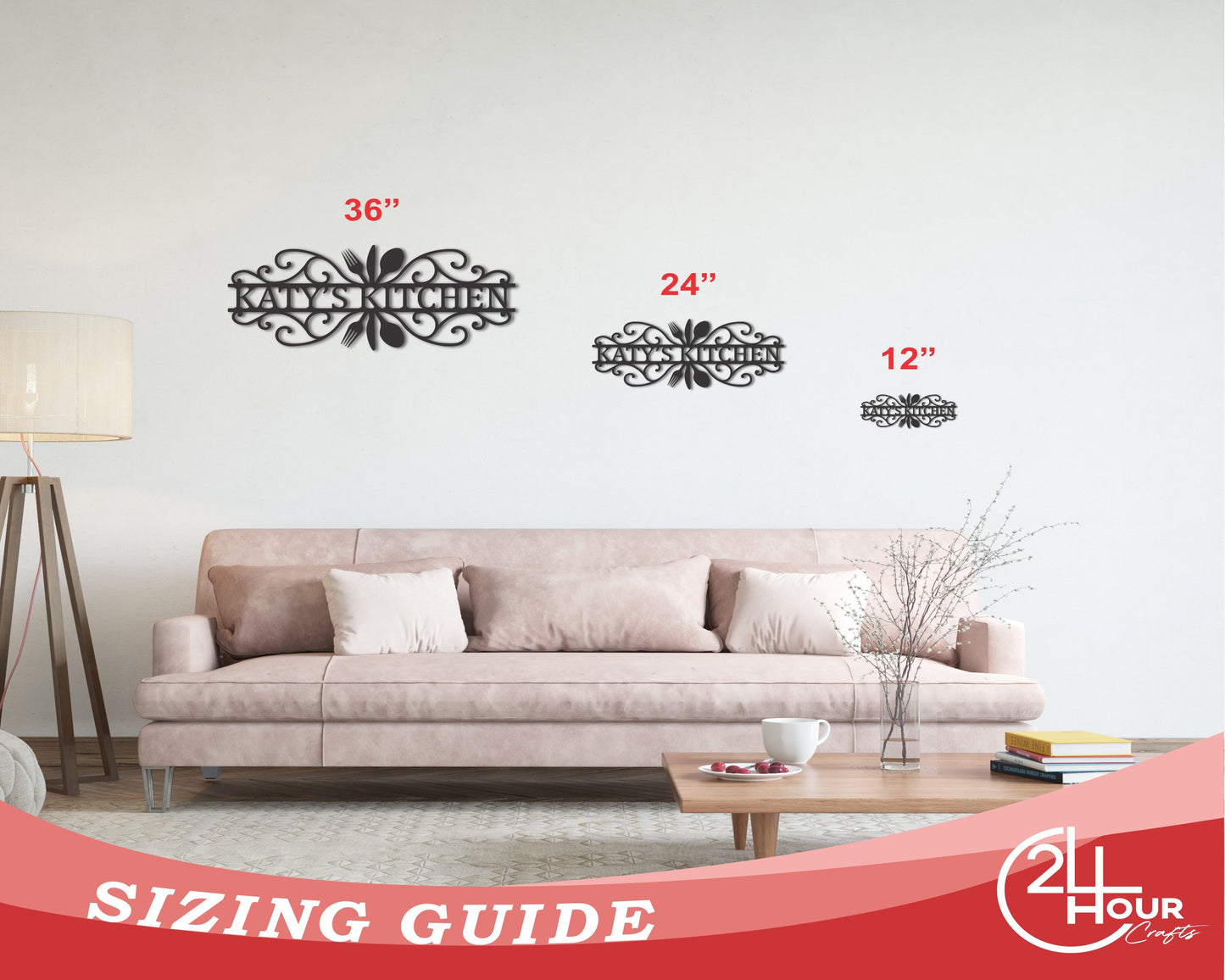 Metal Kitchen Silverware Sign | Farmhouse Kitchen Signs | 15 Color Options