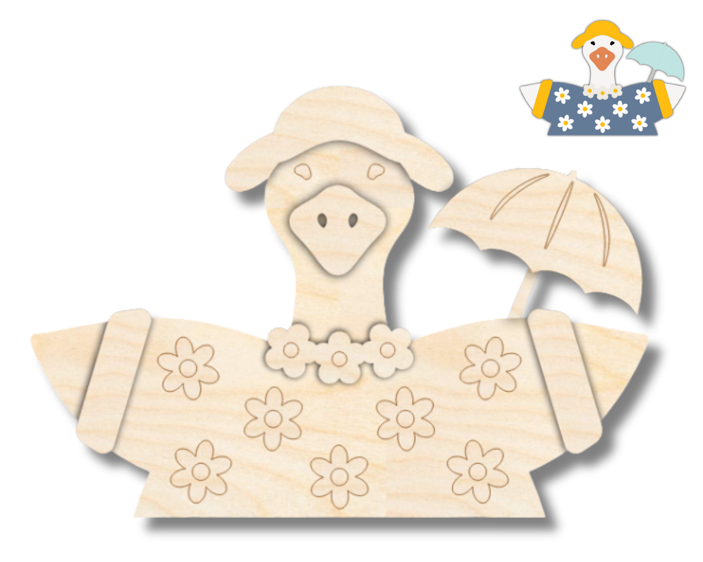 NEW Unfinished Wood Layered Holiday Geese Shelf Sitter | 8" Wide| 1/2" and 1/4" Wood | Wood Craft DIY