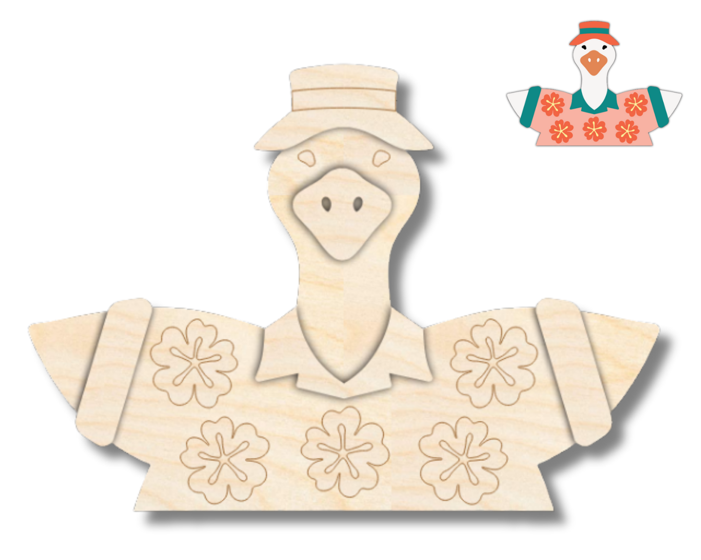 NEW Unfinished Wood Layered Holiday Geese Shelf Sitter | 8" Wide| 1/2" and 1/4" Wood | Wood Craft DIY