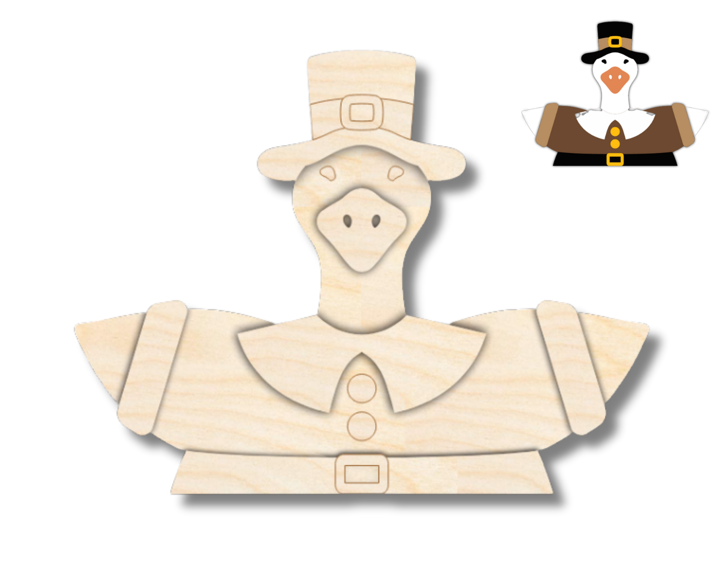 NEW Unfinished Wood Layered Holiday Geese Shelf Sitter | 8" Wide| 1/2" and 1/4" Wood | Wood Craft DIY