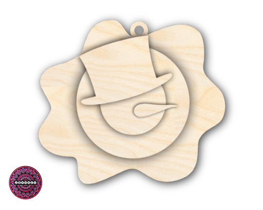 Unfinished Wood Melting Snowman with Top Hat 5pc. Set | JGrondz | DIY Craft Cutout | 4" | 1/4" Thick