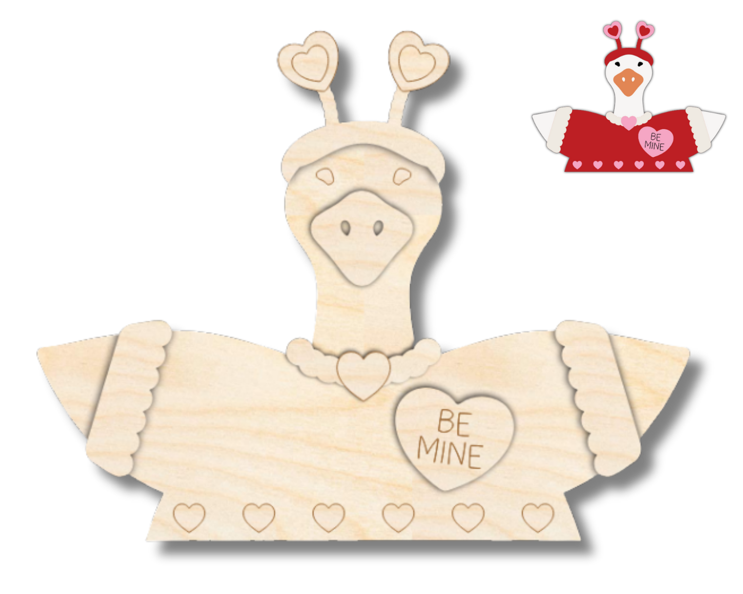 NEW Unfinished Wood Layered Holiday Geese Shelf Sitter | 8" Wide| 1/2" and 1/4" Wood | Wood Craft DIY