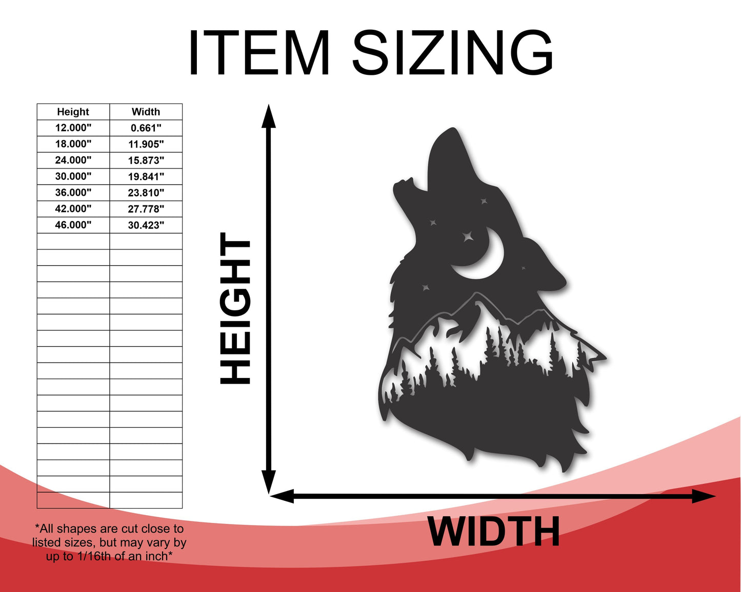 Metal Wolf Mountain Landscape Wall Art