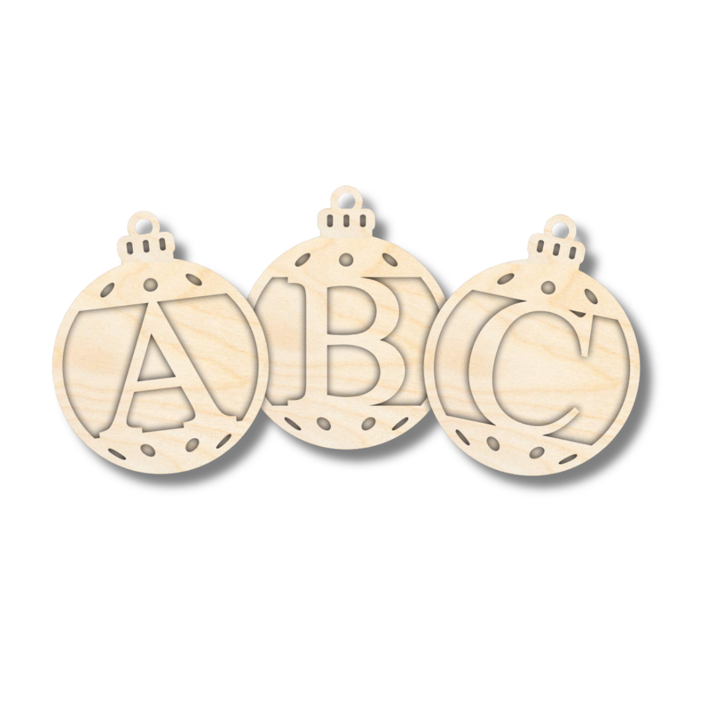 Unfinished Wood Layered Letter Christmas Ornaments | A-Z | 2 Piece | 5" Tall | 1/8" Wood | Wood Craft DIY