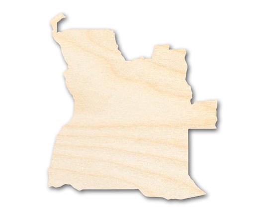 Unfinished Wood Angola Country Shape - Central Africa Craft - up to 46" DIY