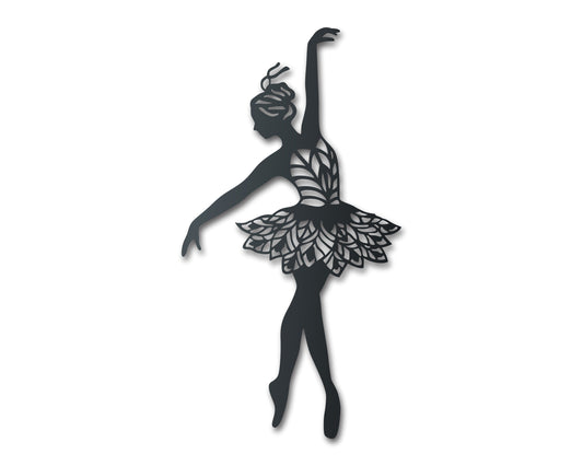 Metal Ballerina Dancer Wall Art | Indoor Outdoor | Up to 46" | Over 20 Color Options