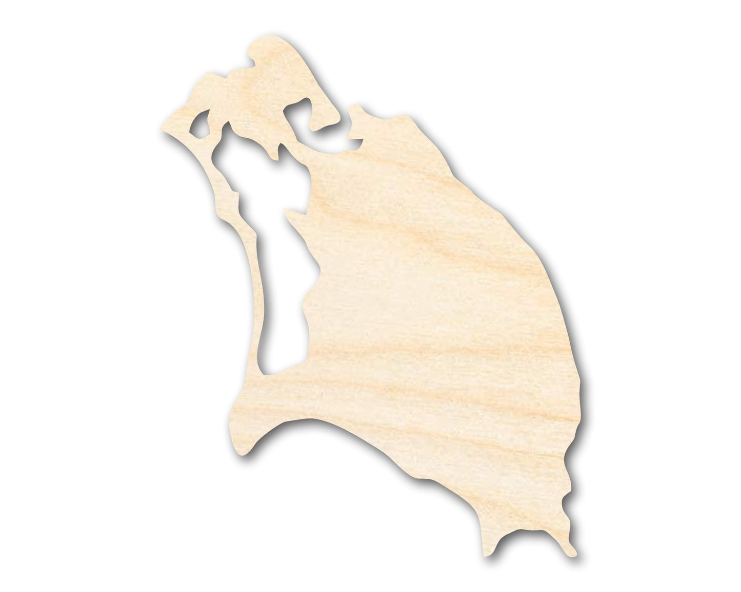 Unfinished Wood Barbuda Country Shape - Caribbean Craft - up to 46" DIY