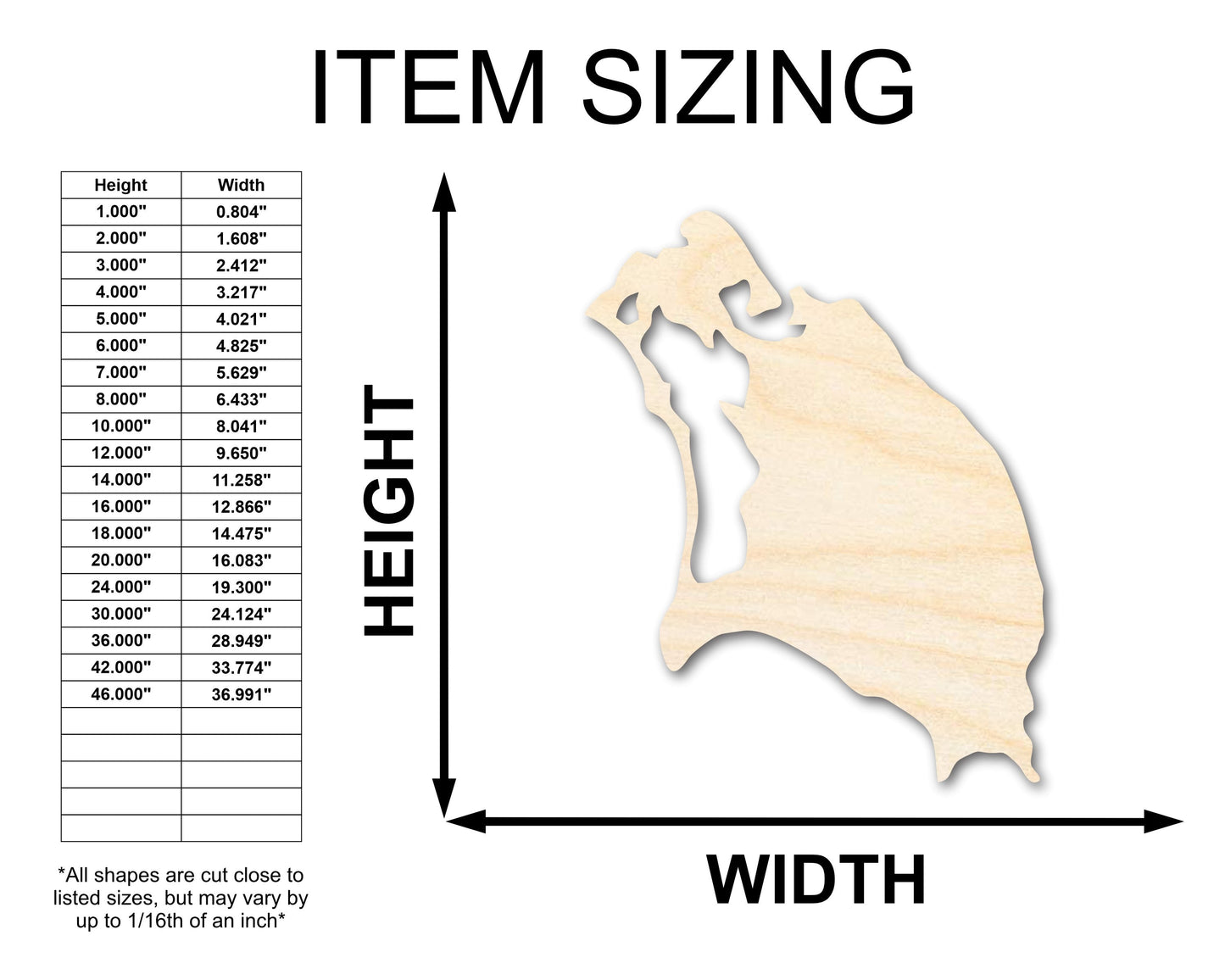 Unfinished Wood Barbuda Country Shape - Caribbean Craft - up to 46" DIY