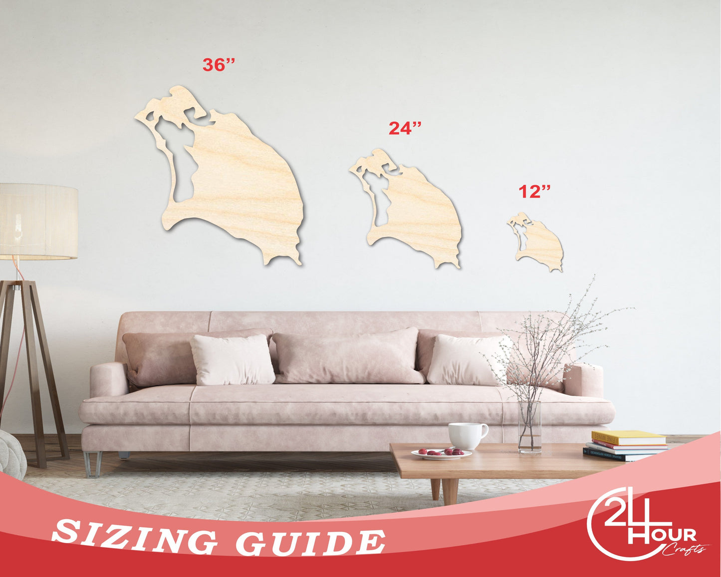 Unfinished Wood Barbuda Country Shape - Caribbean Craft - up to 46" DIY