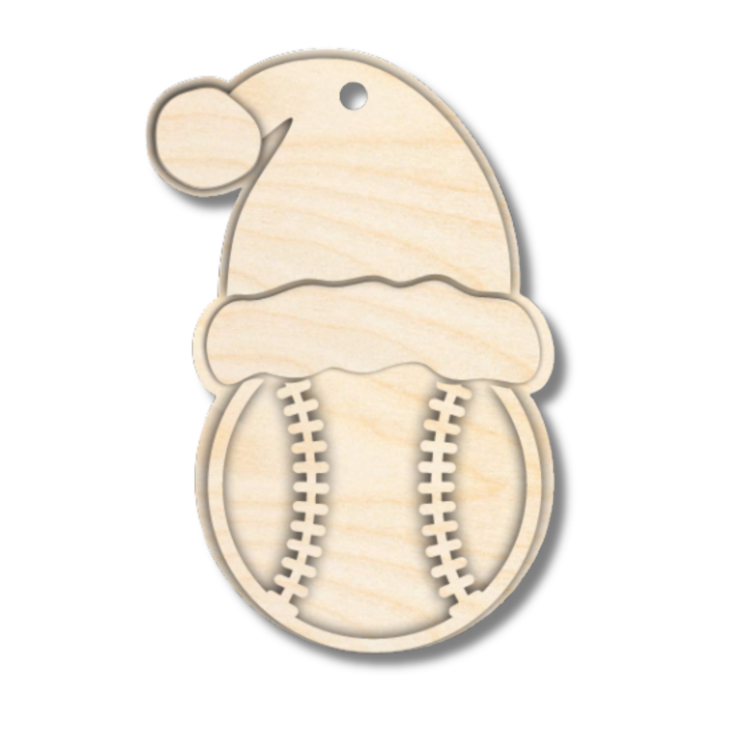 Unfinished Wood Layered Sports Christmas Ornaments | 10 Options | 5 Piece | 5" - 6" Tall | 1/8" Wood | Wood Craft DIY