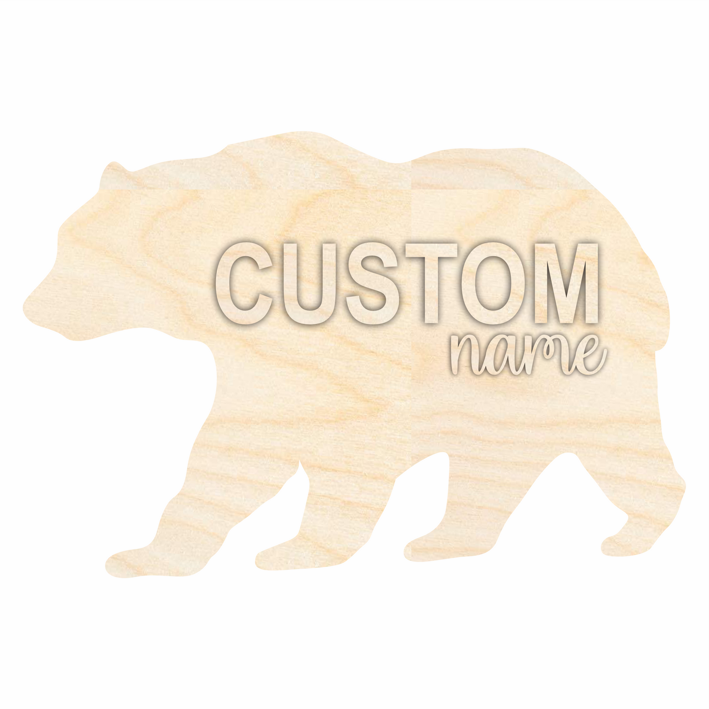 Unfinished Wood Custom Name Bear Door Sign Kit | Wood Craft Cutouts | 1/4" Thick |