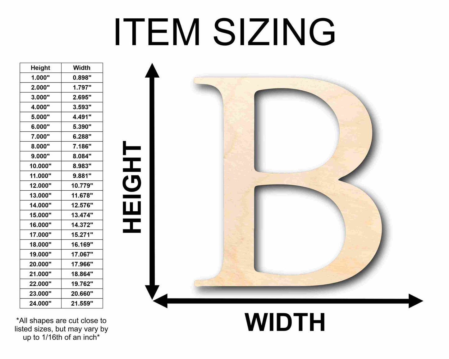 Unfinished Wood Beta Silhouette - Craft- up to 46" DIY