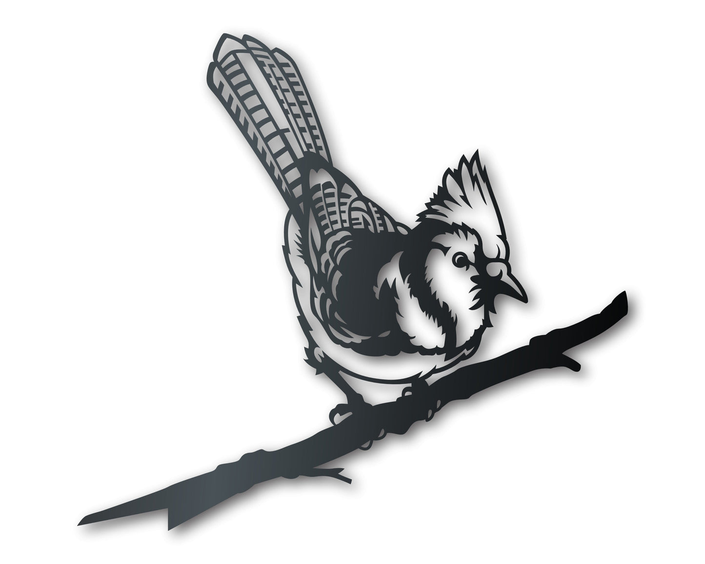 Blue Jay Tree Stake Metal Wall Art | Indoor Outdoor | Up to 46" | Over 20 Color Options