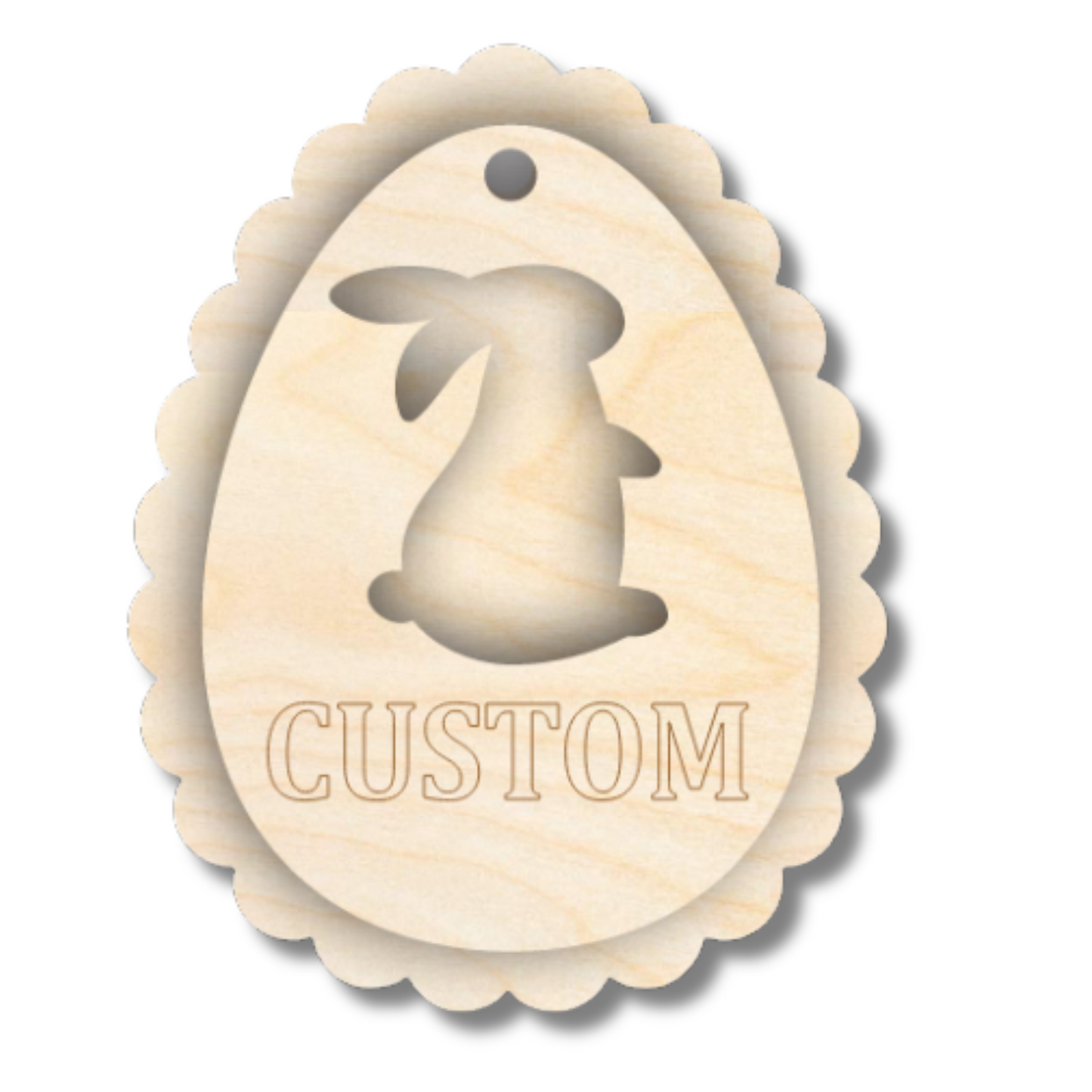 Unfinished Wood Layered Custom Name Easter Egg Gift Tags | 6 Options | 2 Piece | 4"-6" Tall | 1/8" Wood | Wood Craft DIY