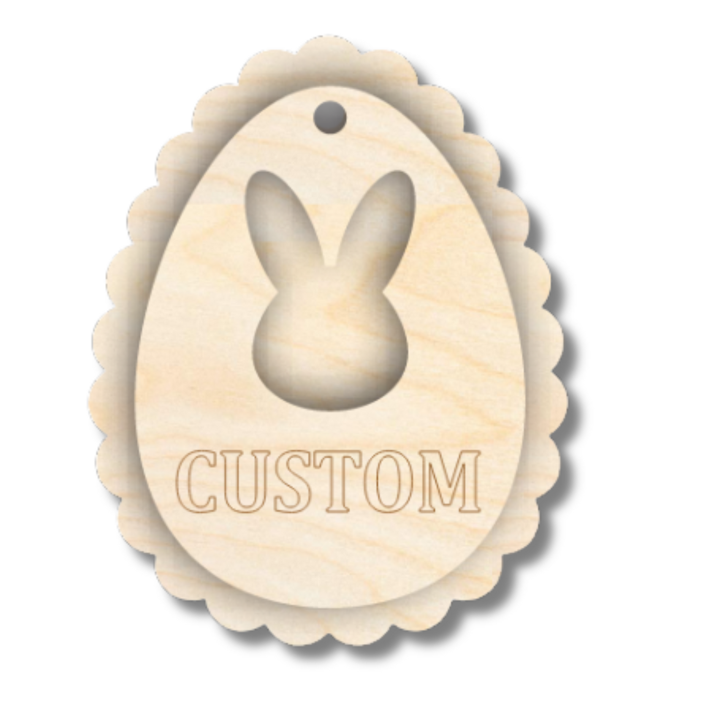Unfinished Wood Layered Custom Name Easter Egg Gift Tags | 6 Options | 2 Piece | 4"-6" Tall | 1/8" Wood | Wood Craft DIY