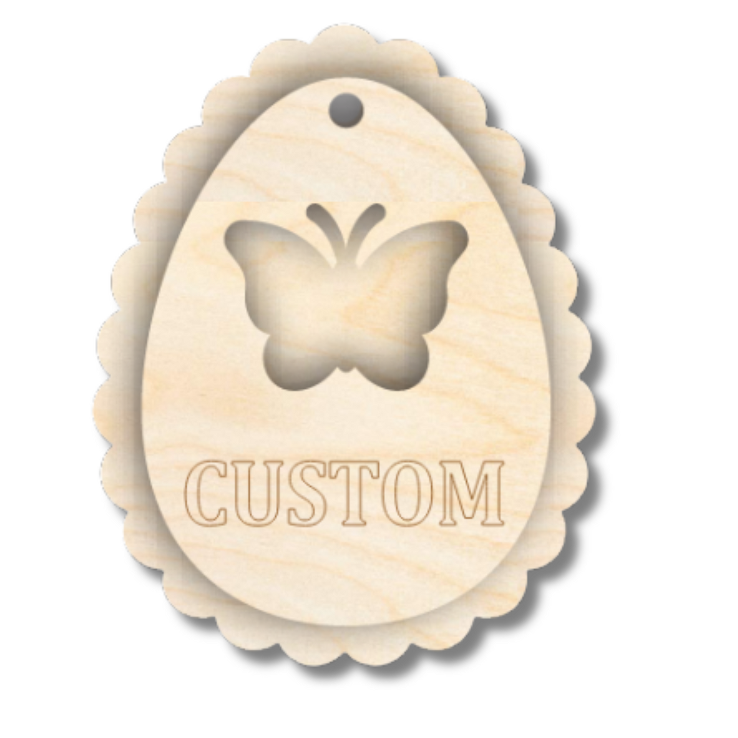 Unfinished Wood Layered Custom Name Easter Egg Gift Tags | 6 Options | 2 Piece | 4"-6" Tall | 1/8" Wood | Wood Craft DIY