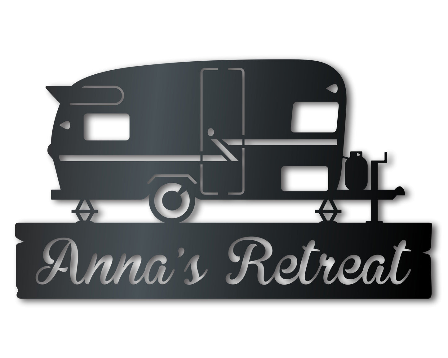 Custom Metal Camper Van Monogram Wall Art | Indoor Outdoor | Up to 46" | Over 20 Color Options