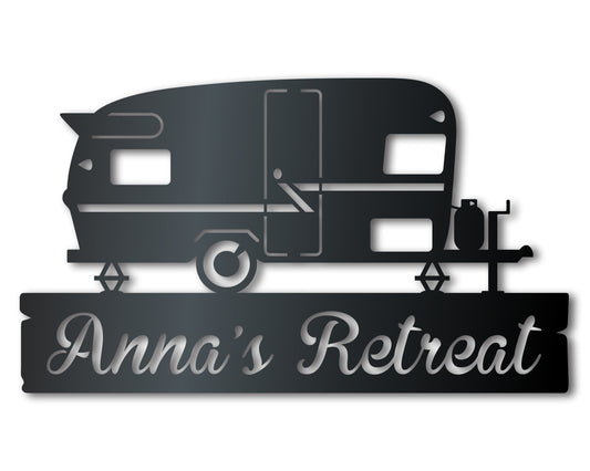 Custom Metal Camper Van Monogram Wall Art | Indoor Outdoor | Up to 46" | Over 20 Color Options