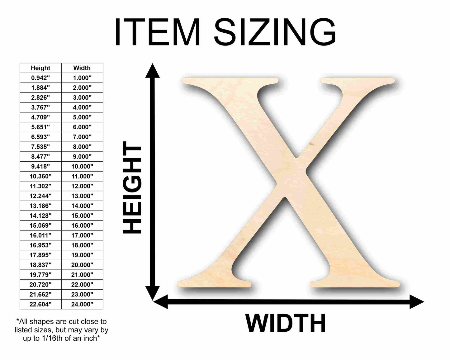 Unfinished Wood Chi Silhouette - Craft- up to 46" DIY