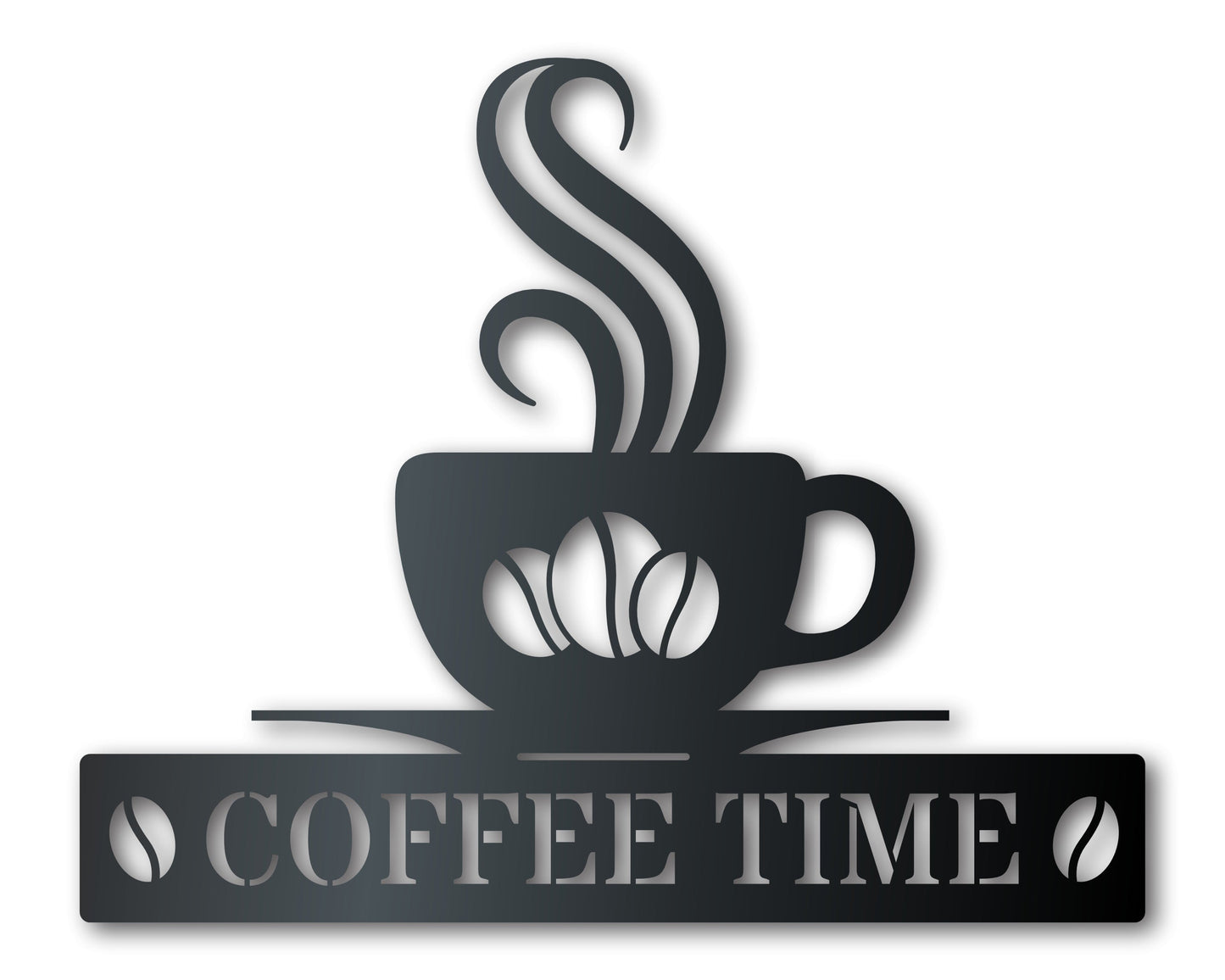 Custom Metal Coffee Bean Wall Art | Indoor Outdoor | Up to 46" | Over 20 Color Options