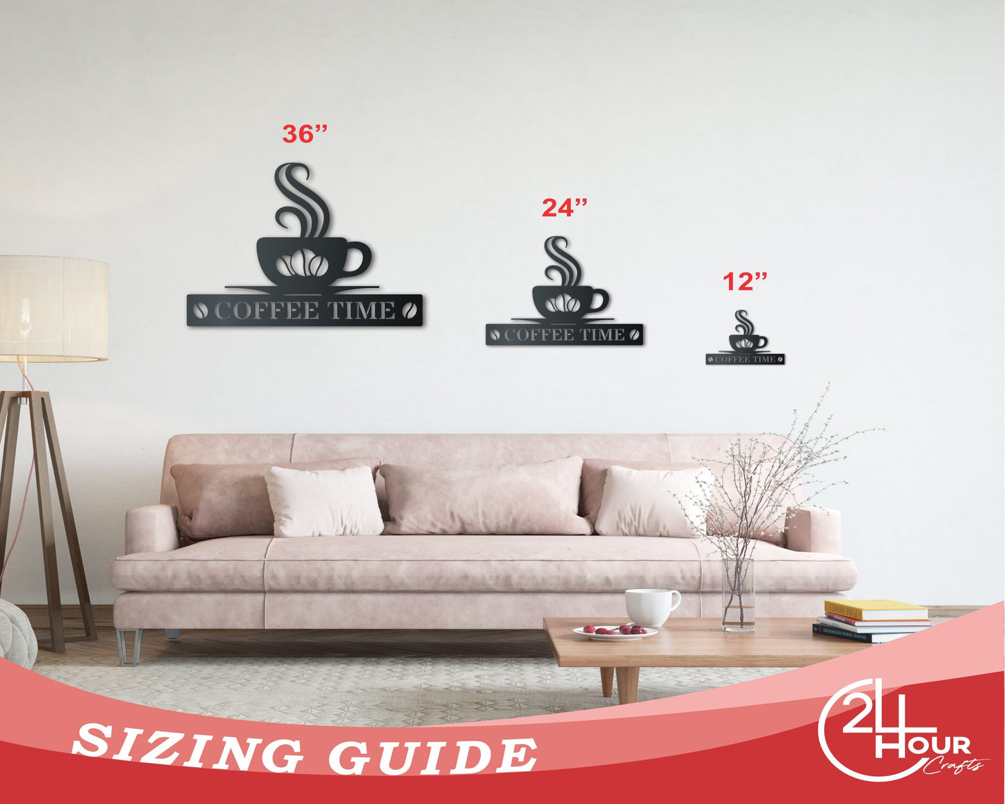 Custom Metal Coffee Bean Wall Art | Indoor Outdoor | Up to 46" | Over 20 Color Options