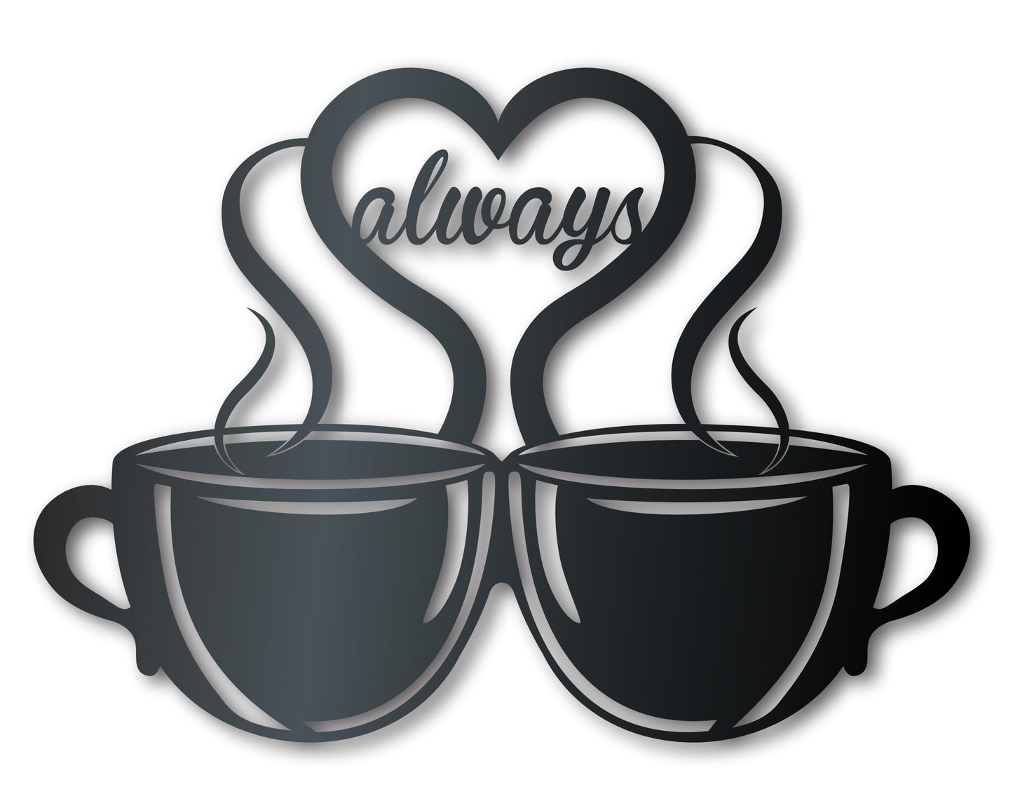 Custom Metal Coffee Love Wall Art - Metal Coffee Sign - 14 Color Options