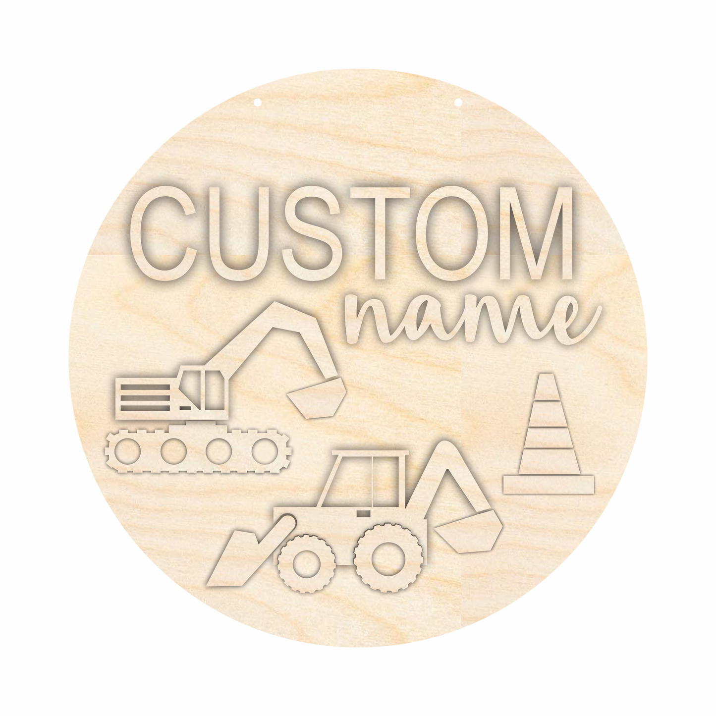 Unfinished Wood Custom Name Construction Door Sign Kit | Wood Craft Cutouts | 1/4" Thick |