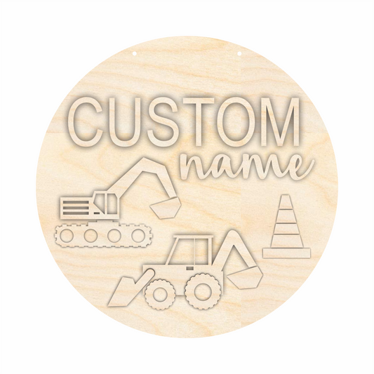Unfinished Wood Custom Name Construction Door Sign Kit | Wood Craft Cutouts | 1/4" Thick |