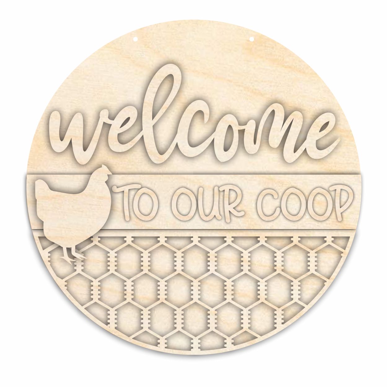 Unfinished Wood Chicken Coop Door Sign Kit | Wood Craft Cutouts | 1/4" Thick |