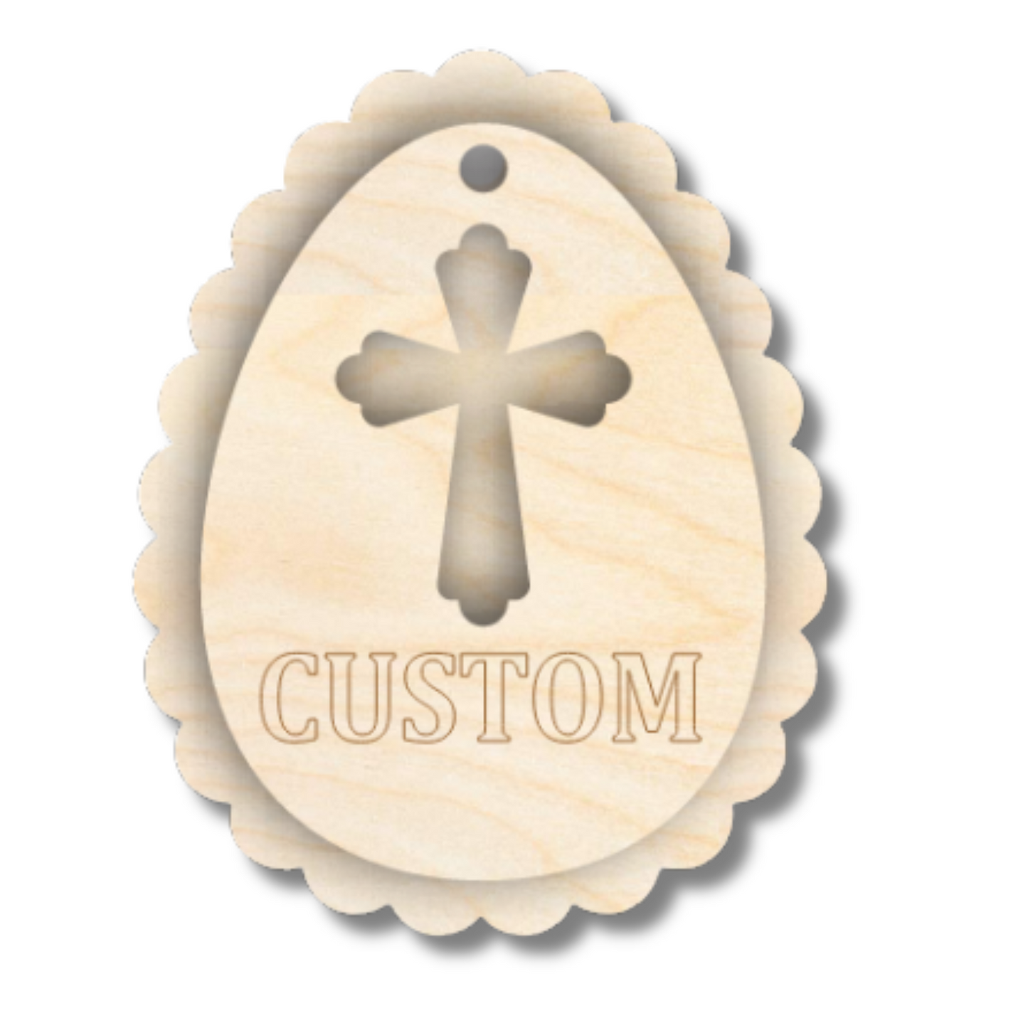 Unfinished Wood Layered Custom Name Easter Egg Gift Tags | 6 Options | 2 Piece | 4"-6" Tall | 1/8" Wood | Wood Craft DIY