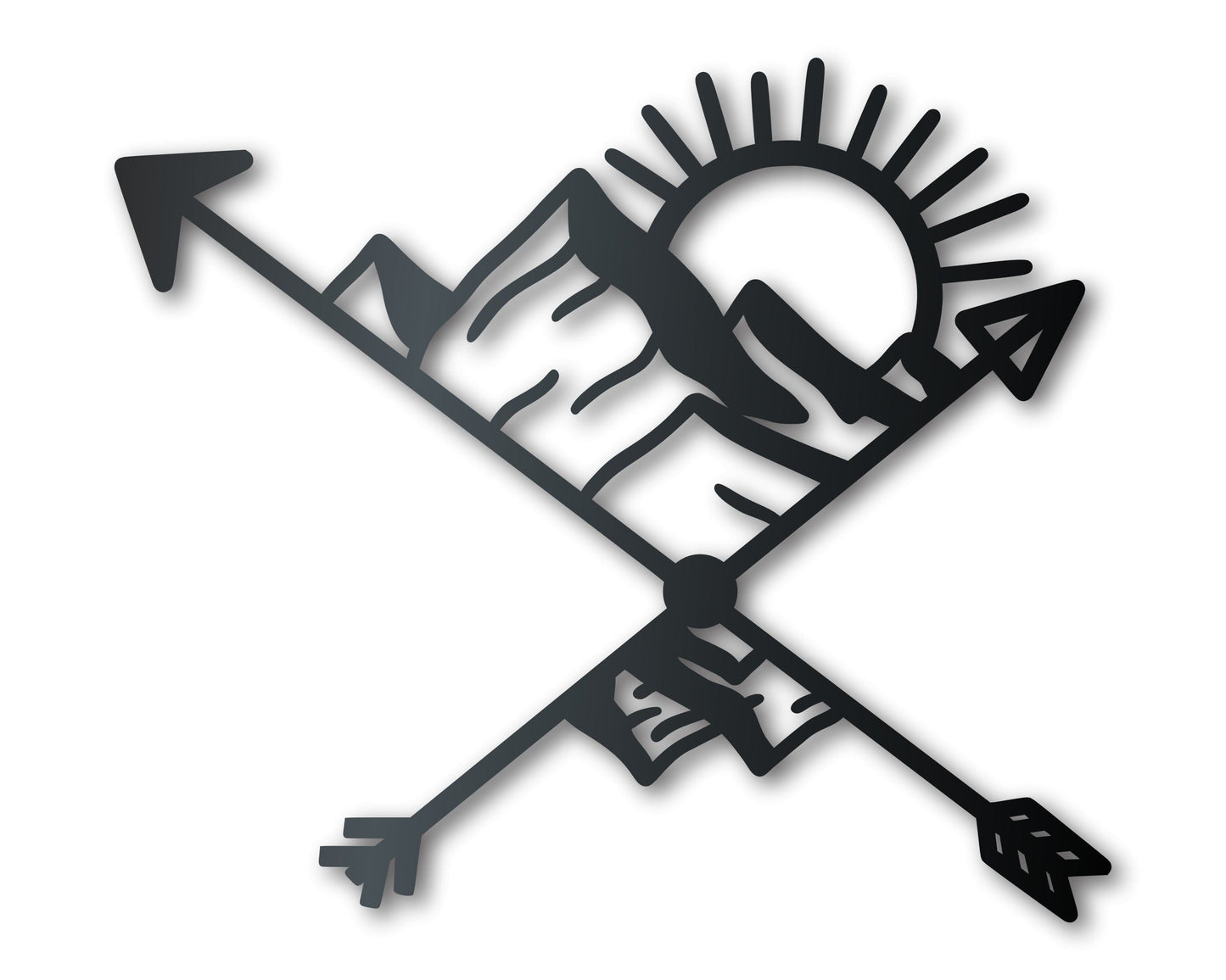 Metal Arrow Mountains Wall Art | Indoor Outdoor | Up to 46" | Over 20 Color Options