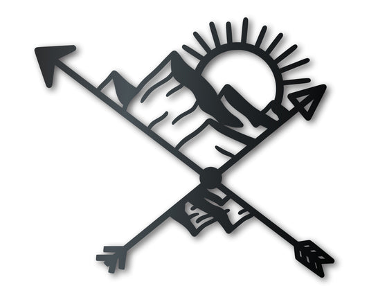 Metal Arrow Mountains Wall Art | Indoor Outdoor | Up to 46" | Over 20 Color Options