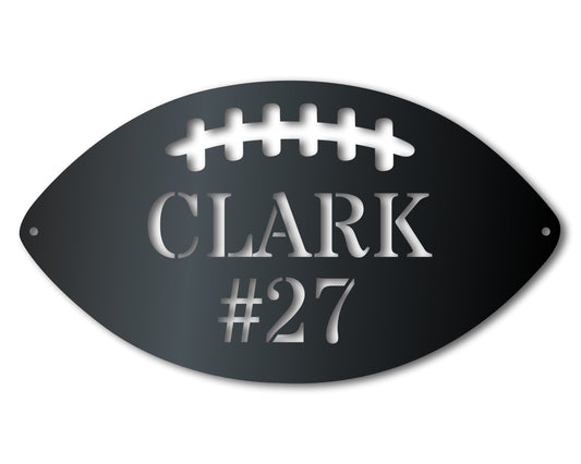 Custom Metal Football Wall Art - Metal Sports Sign - 14 Color Options