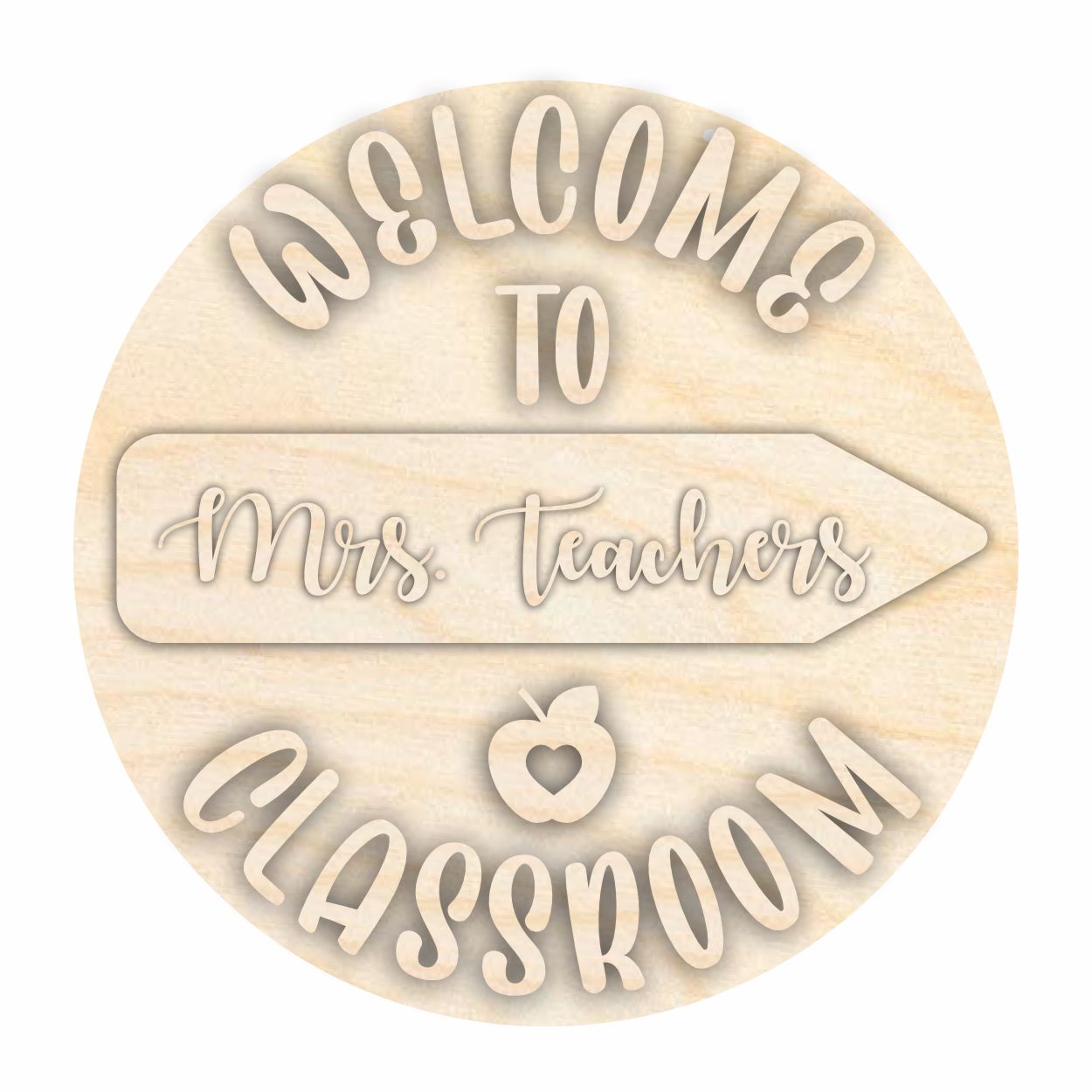 Unfinished Wood Custom Name Teacher Sign Kit | Wood Craft Cutouts | 1/4" Thick |