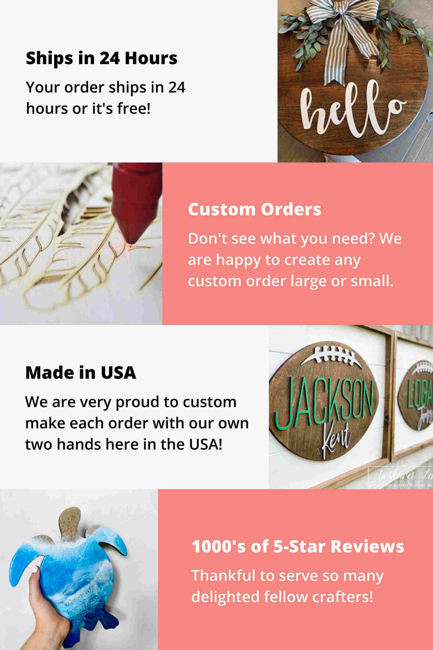 Unfinished Wood Puzzle Piece Interlocking Shape - Craft - up to 46" DIY