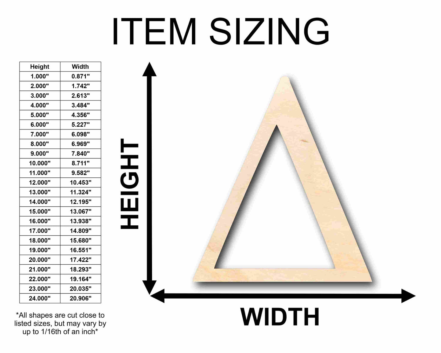 Unfinished Wood Delta Silhouette - Craft- up to 46" DIY