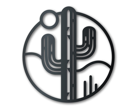 Metal Desert Cactus Wall Art | Indoor Outdoor | Up to 46" | Over 20 Color Options