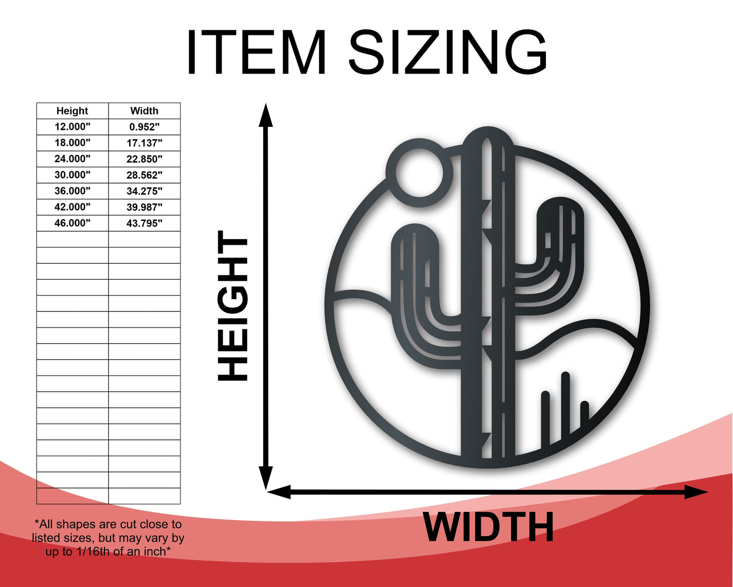 Metal Desert Cactus Wall Art | Indoor Outdoor | Up to 46" | Over 20 Color Options