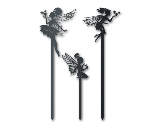 Metal Fairy Garden Stakes | Metal Garden Set | Outdoor | Up to 24" | Over 20 Color Options