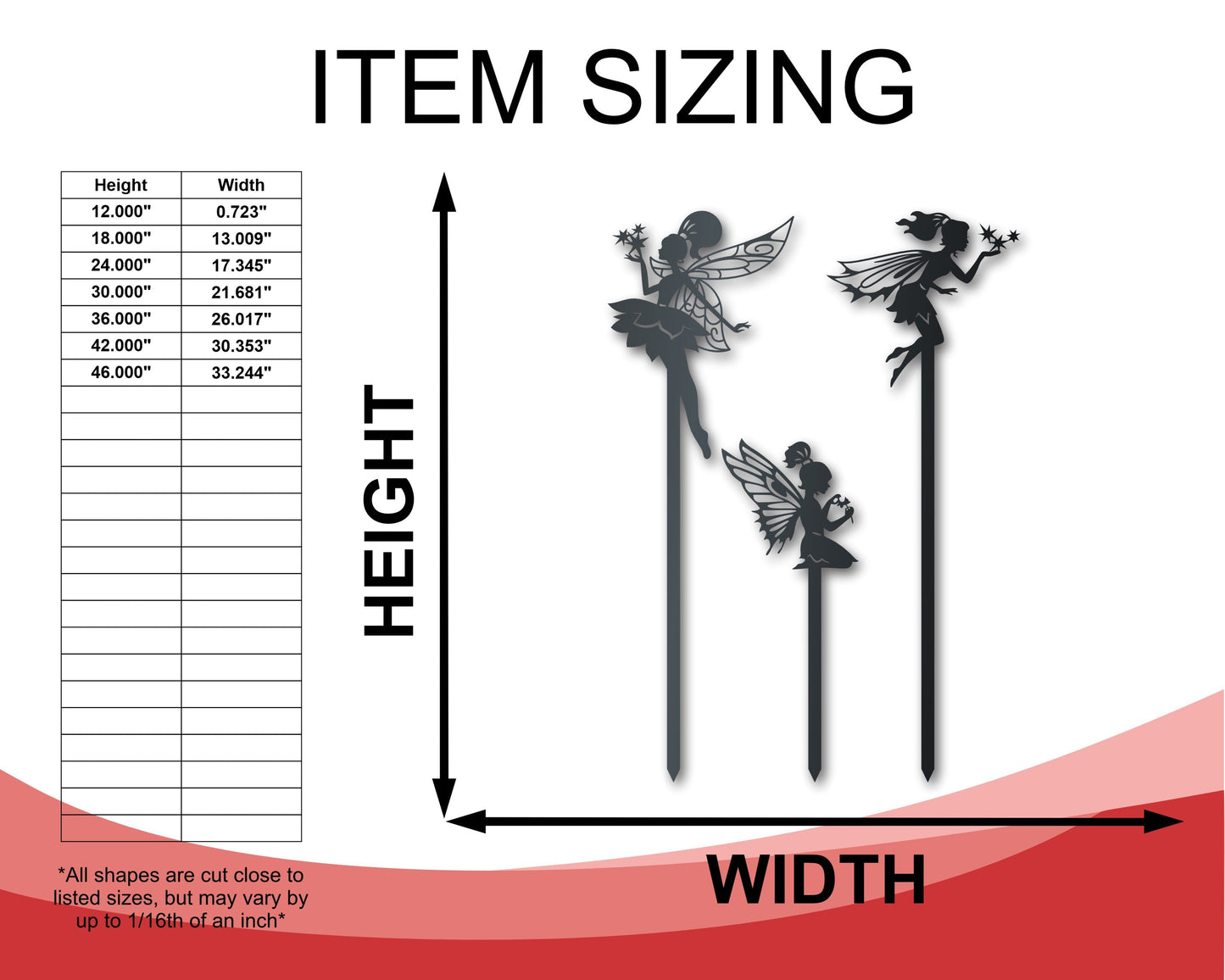 Metal Fairy Garden Stakes | Metal Garden Set | Outdoor | Up to 24" | Over 20 Color Options