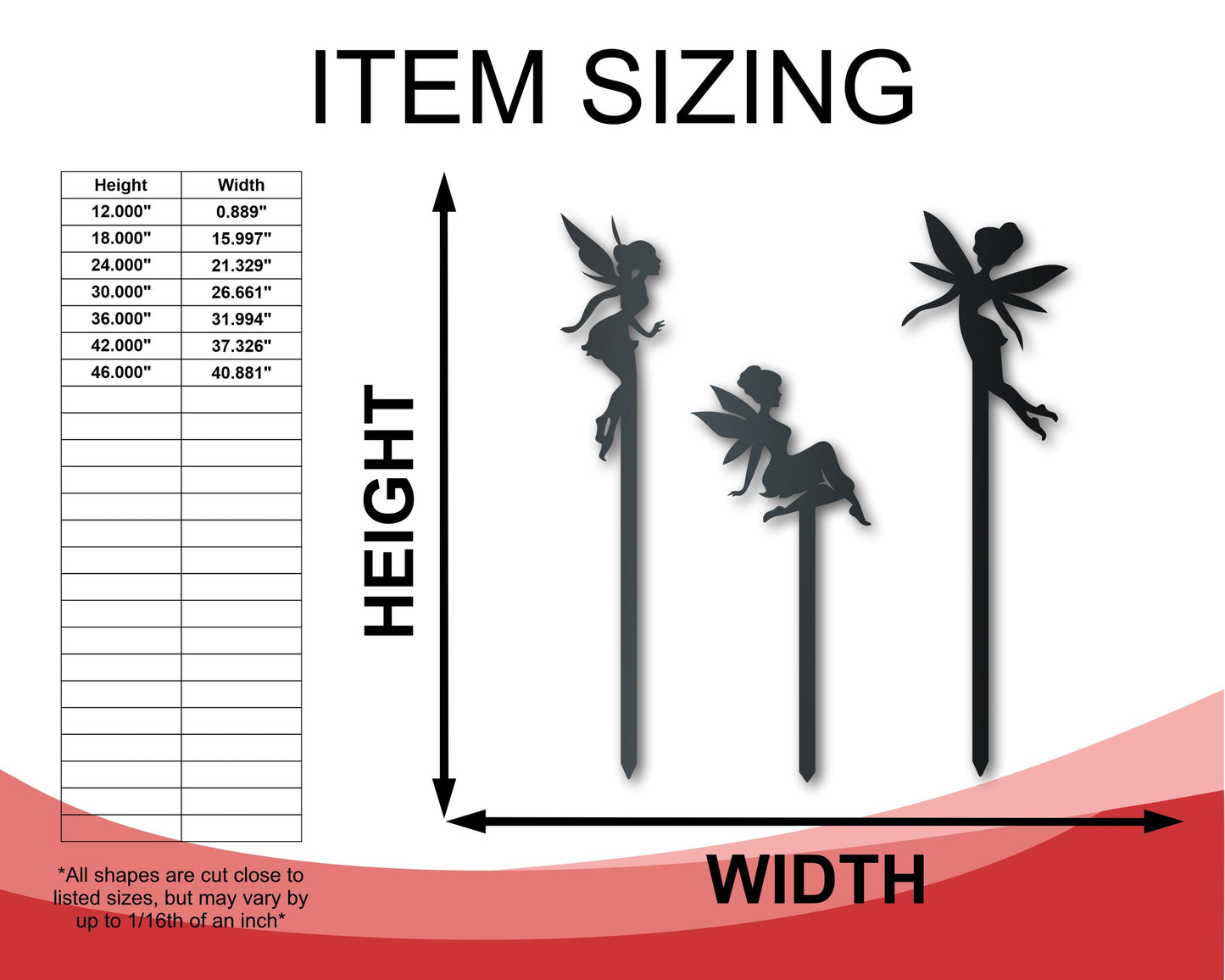 Metal Fairy Garden Stakes | Metal Garden Set | Outdoor | Up to 24" | Over 20 Color Options