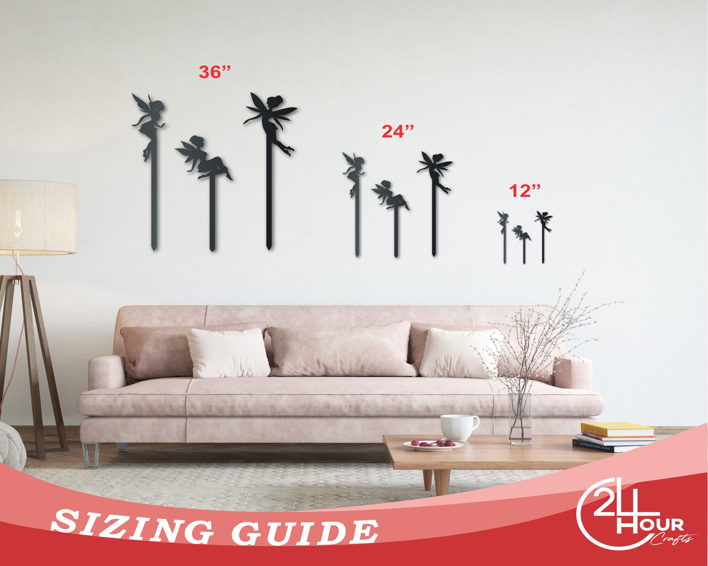 Metal Fairy Garden Stakes | Metal Garden Set | Outdoor | Up to 24" | Over 20 Color Options