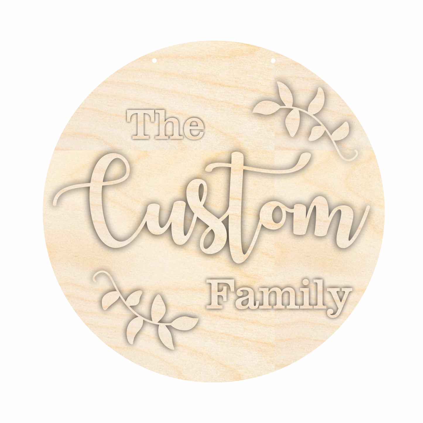 Unfinished Wood Custom Family Name Door Sign Kit | Wood Craft Cutouts | 1/4" Thick |