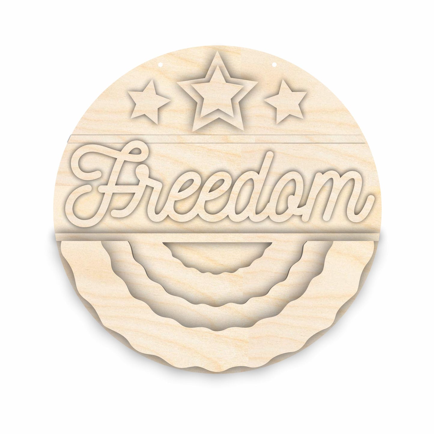 Unfinished Wood Freedom Door Sign Kit | Wood Craft Cutouts | 1/4" Thick |