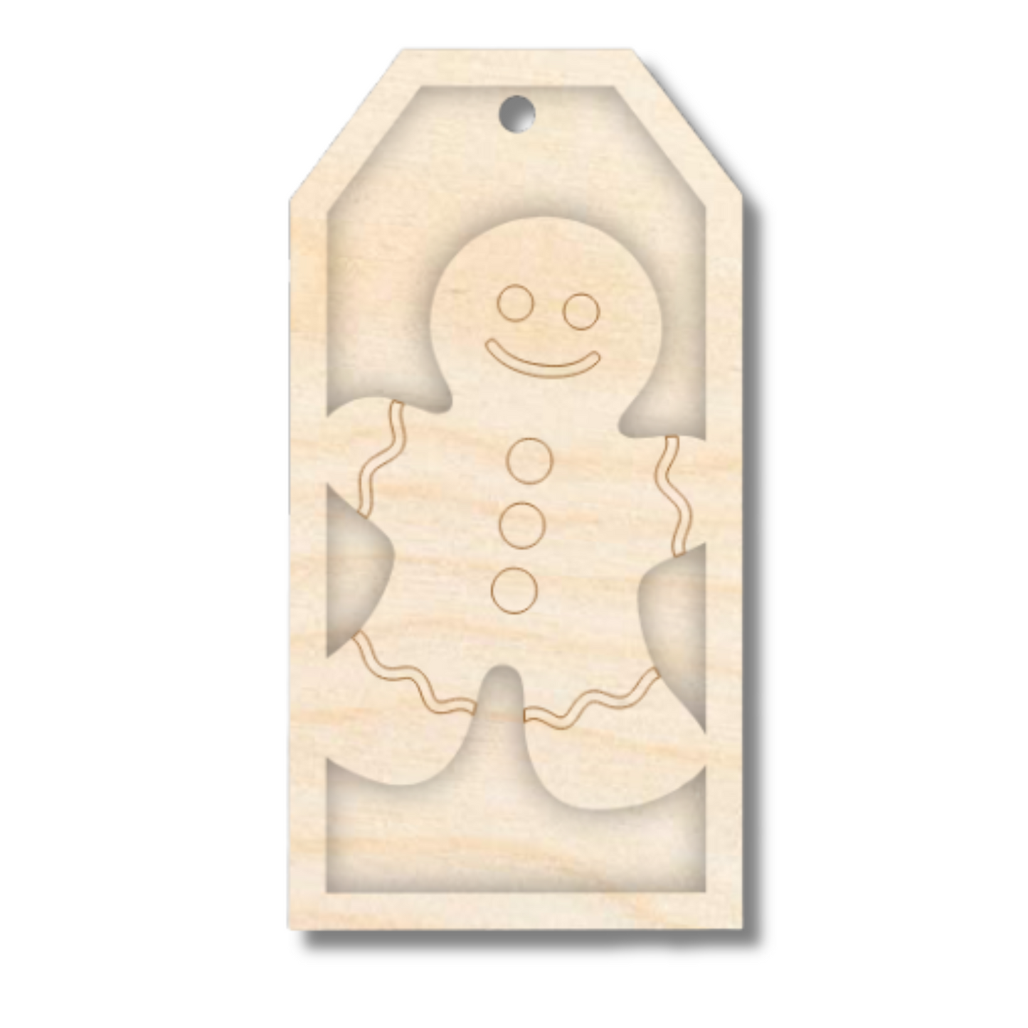 Unfinished Wood Layered Christmas Gift Tags | 14 Options | 3 Piece | 4"-6" Tall | 1/8" Wood | Wood Craft DIY