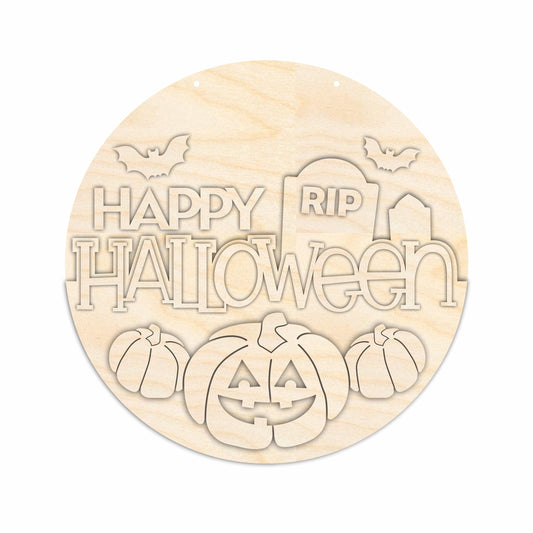 Unfinished Wood Graveyard Halloween Door Sign Kit | Wood Craft Cutouts | 1/4" Thick |