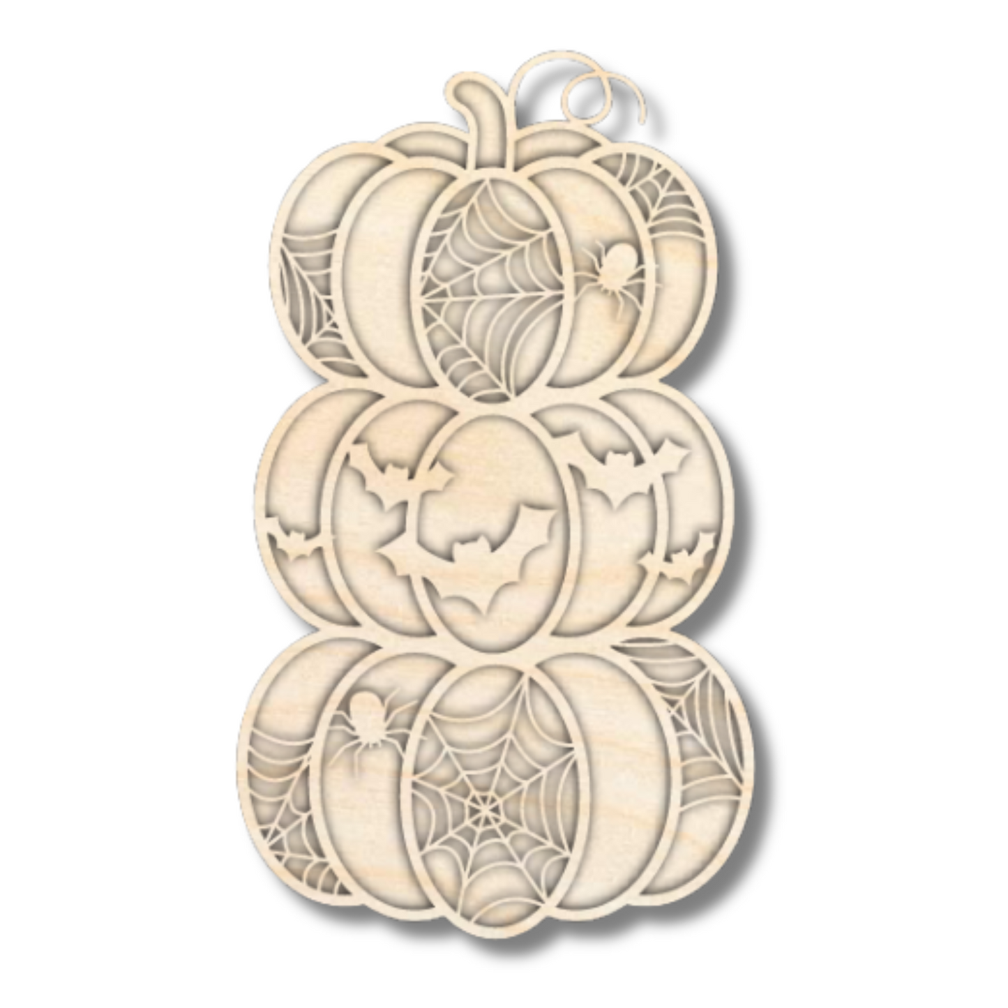 Unfinished Wood Layered Halloween Stacked Pumpkins Sign | 2 Layers | up to 46"