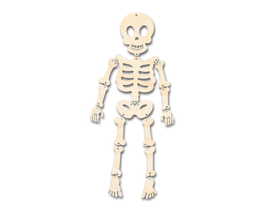 Unfinished Wood Hanging Skeleton Door Sign Door Sign | 15 Piece | DIY Craft Cutout | up to 46" DIY