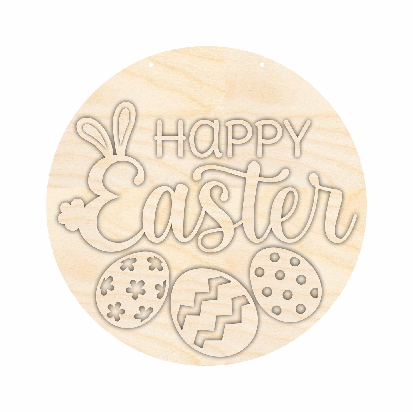 Unfinished Wood Happy Easter Door Sign Kit | Wood Craft Cutouts | 1/4" Thick |