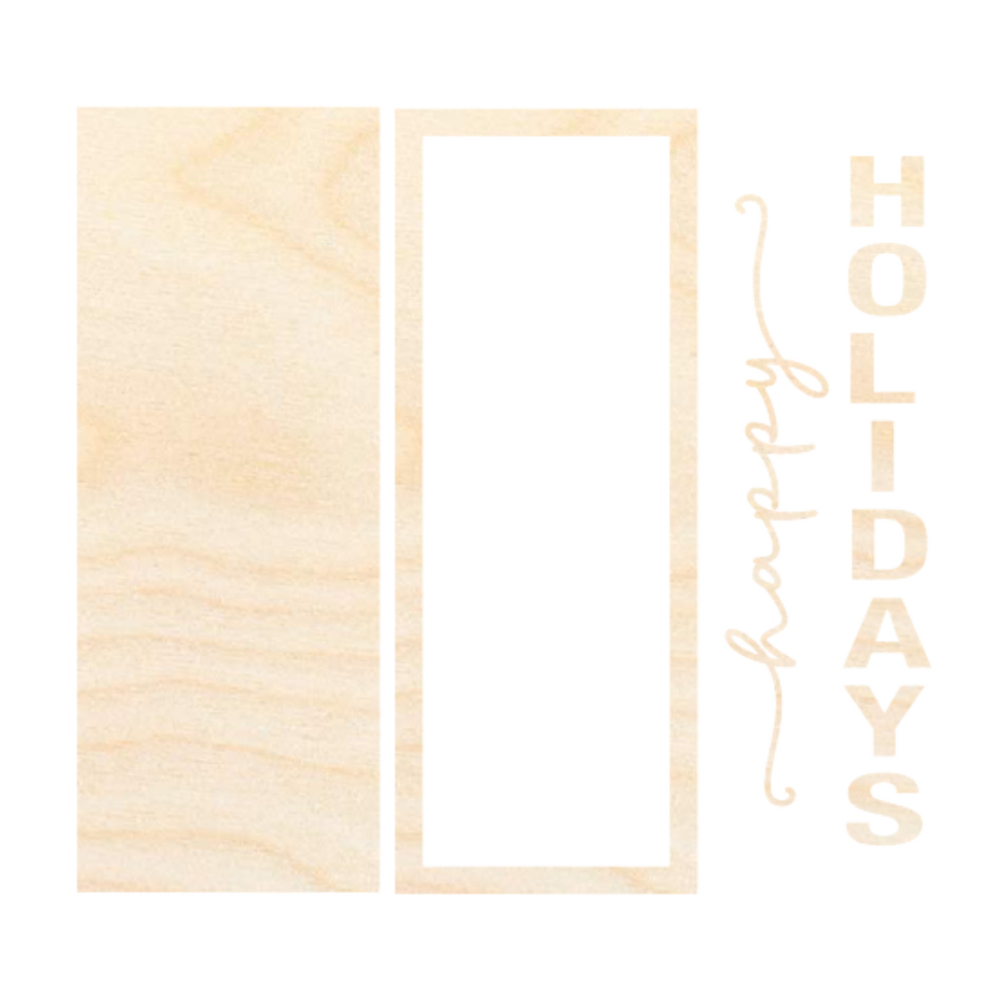 Unfinished Wood Layered Happy Holidays Sign | 2 Layers | up to 46"